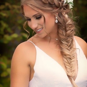 Crystal Bridal Earrings, Wedding earrings, Long Bridal earrings, Bridesmaids, Wedding Jewelry, Long Crystal Stud Earrings image 2