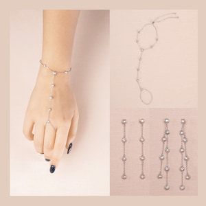 Wedding Earrings, Bridal Hand Chain Bracelet, Dainty Rose Gold Bracelet, Earrings, Gold Bracelet, Bridal Jewelry Set,  Ayla Jewelry