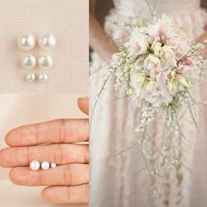 Freshwater Pearl .925 Sterling Silver Earrings, Pearl Stud Earrings, Gold, Rose Gold, 4mm, 6mm, 8mm, Freshwater Pearl Earrings