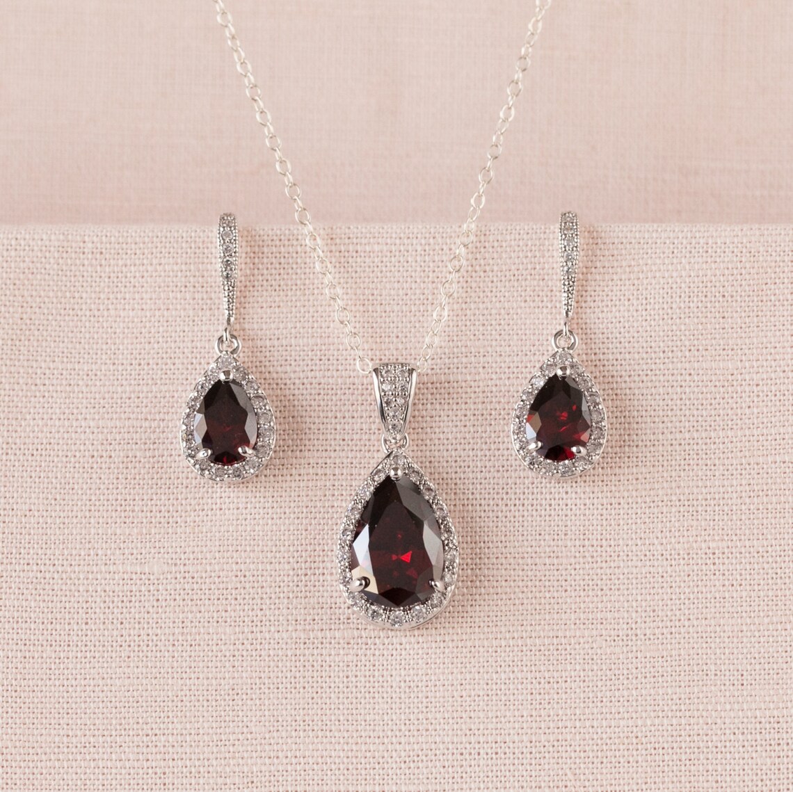 RED Bridal Jewelry. RED Crystal wedding jewelry Bridal Etsy