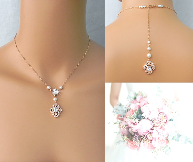 Dainty Bridal Y Necklace Photos