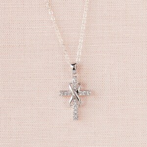 thumbnail image 2 of Infinity Cross Pendant Necklace - Silver Pavé Cubic Zirconia, 18" Chain - Faith & Religious Jewelry 2 of 4