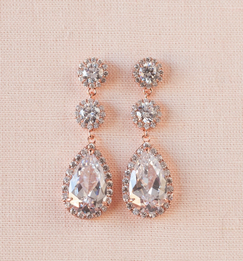 Crystal Bridal Earrings Wedding Earrings Long Bridal Etsy