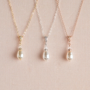 Pearl Drop Bridal Earrings, Rose Gold Wedding Earrings, Pierced OR Clip ...