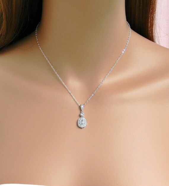Bridal Earrings Oval Wedding Necklace 