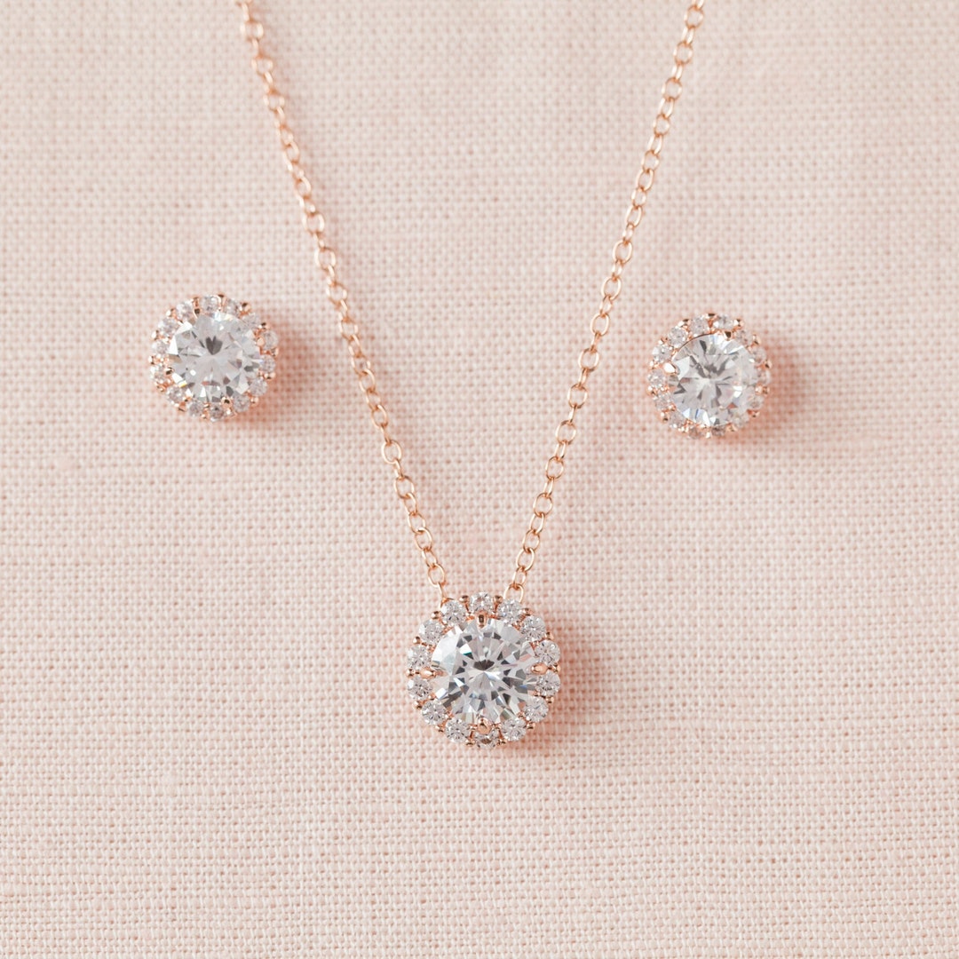 Halo Stud Earrings Crystal Earrings Bridal Jewelry - Etsy