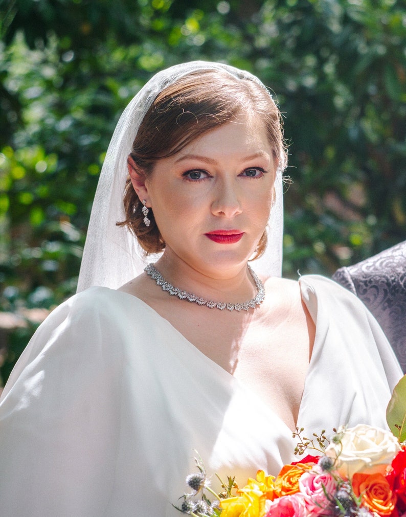 Full Crystal Bridal Necklace Rose Gold Necklace Wedding Etsy