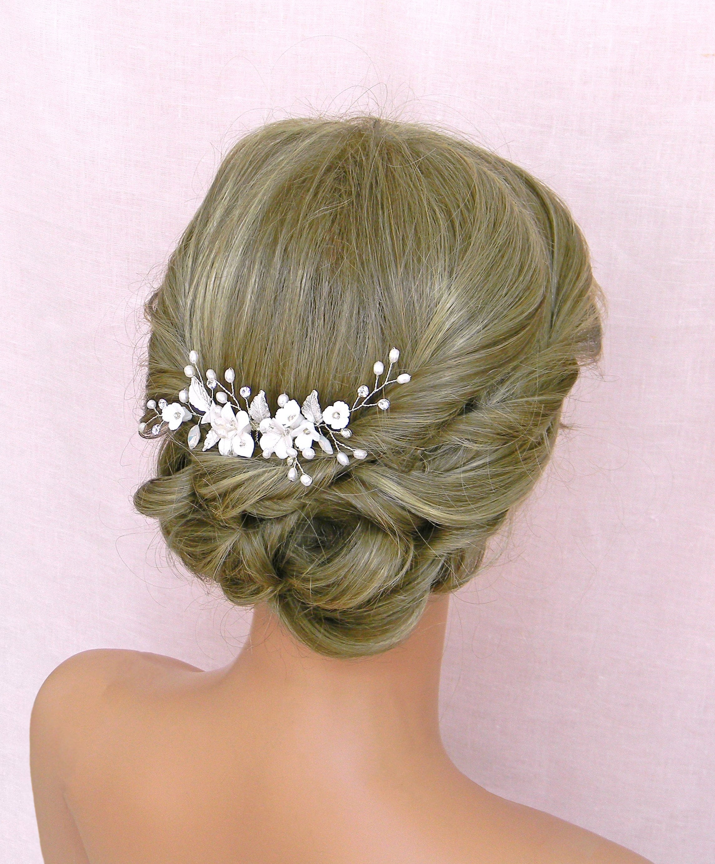 Wispy Bridal Hair Comb, Rose Gold Wedding Headpiece, Pearl and Flower  Bridal Hair Accessory, Large Bridal Headpiece, ZURI Bridal Hair Piece - Etsy, image size:2290x2770