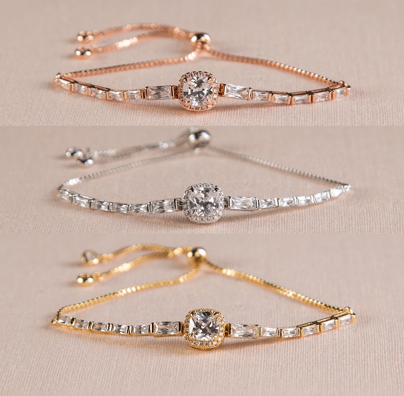 Bridal Earrings, Wedding earrings, Rose gold Bridal Jewelry, Bracelet and Earrings, Bridesmaid Jewelry, Maisie Bridal Earrings and Bracelet image 5