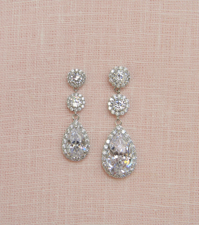 Bridal Earrings Wedding Earrings Crystal Bridal Earrings - Etsy