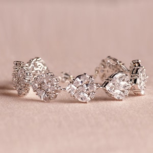 Bridal Bracelet, Crystal Wedding Bracelet, Pearl Bridal Jewelry, Sized to fit you bracelet, Wedding Earrings Bridal earrings, Alyssa Jewelry