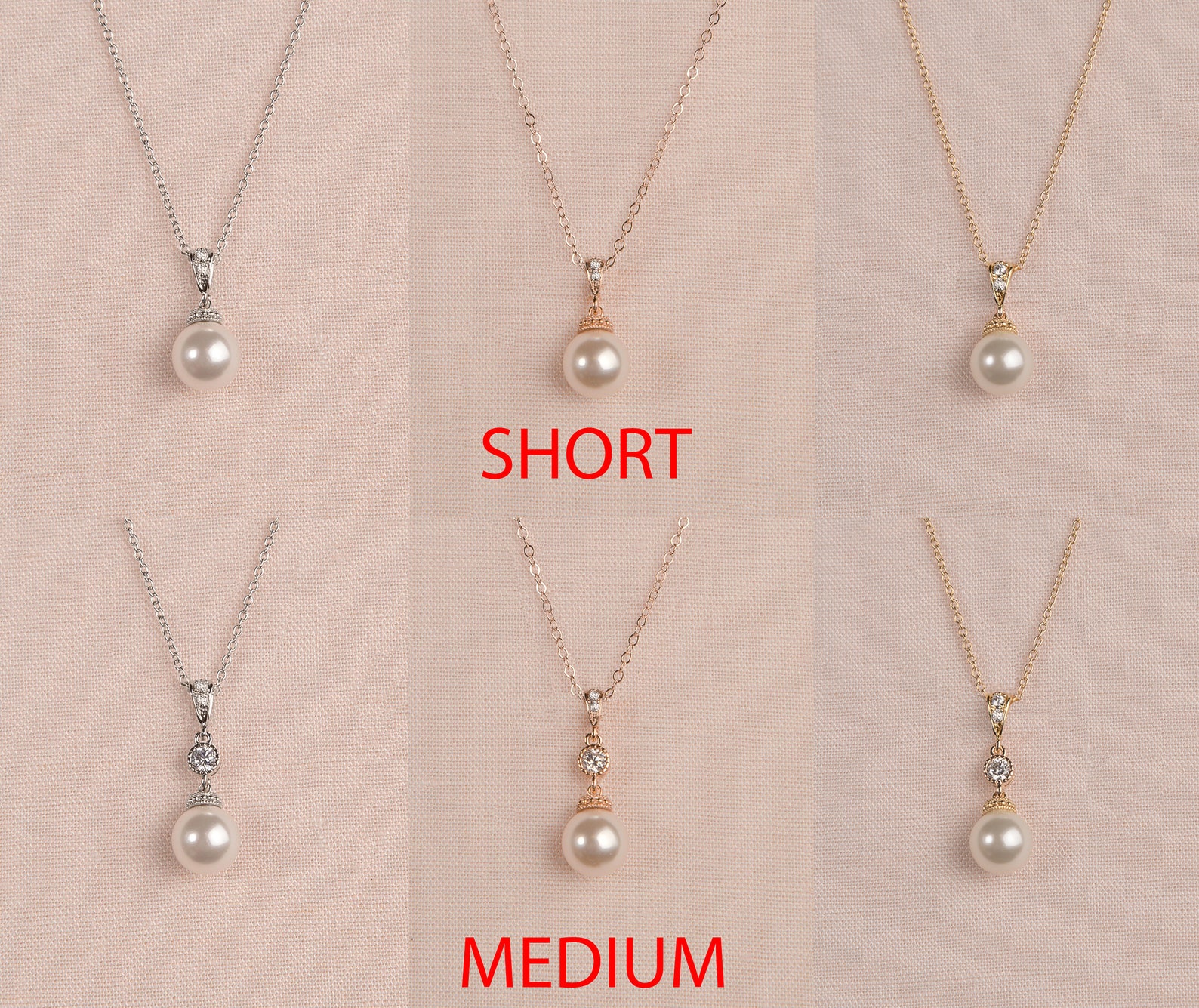 Bridal Faceted Rose Swarovski Link Necklace main image 0