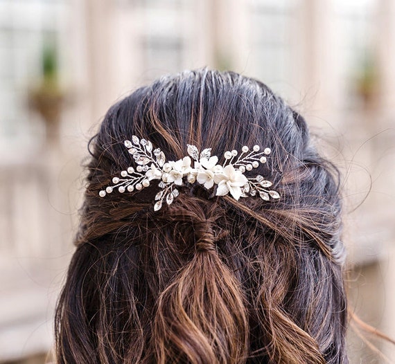 Ivory And Co Sommerglanz Rosegold Blattgrüner Haarkamm