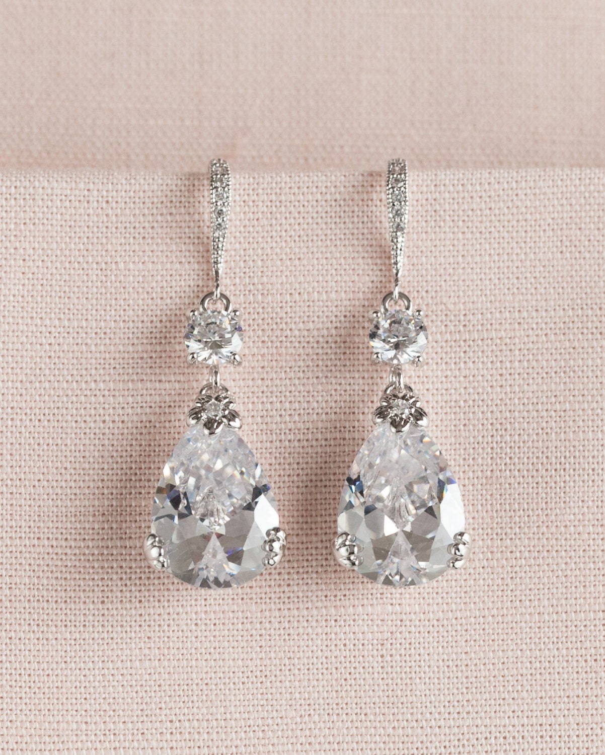 Crystal Bridal Earrings Wedding Earrings Swarovski bridal Etsy