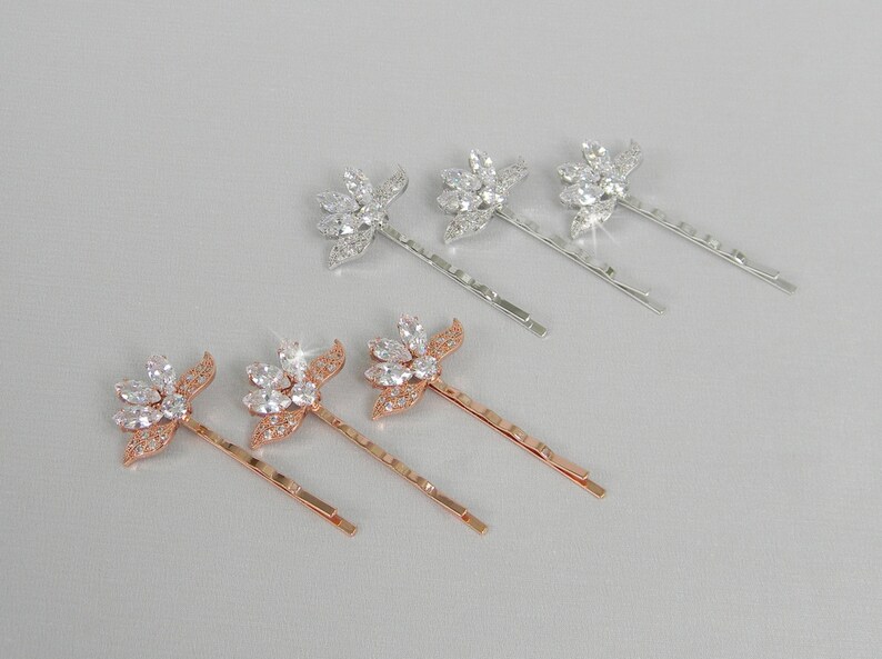 Rose Gold Hair Clips Rose Gold Wedding Hair pins Leaf style Etsy