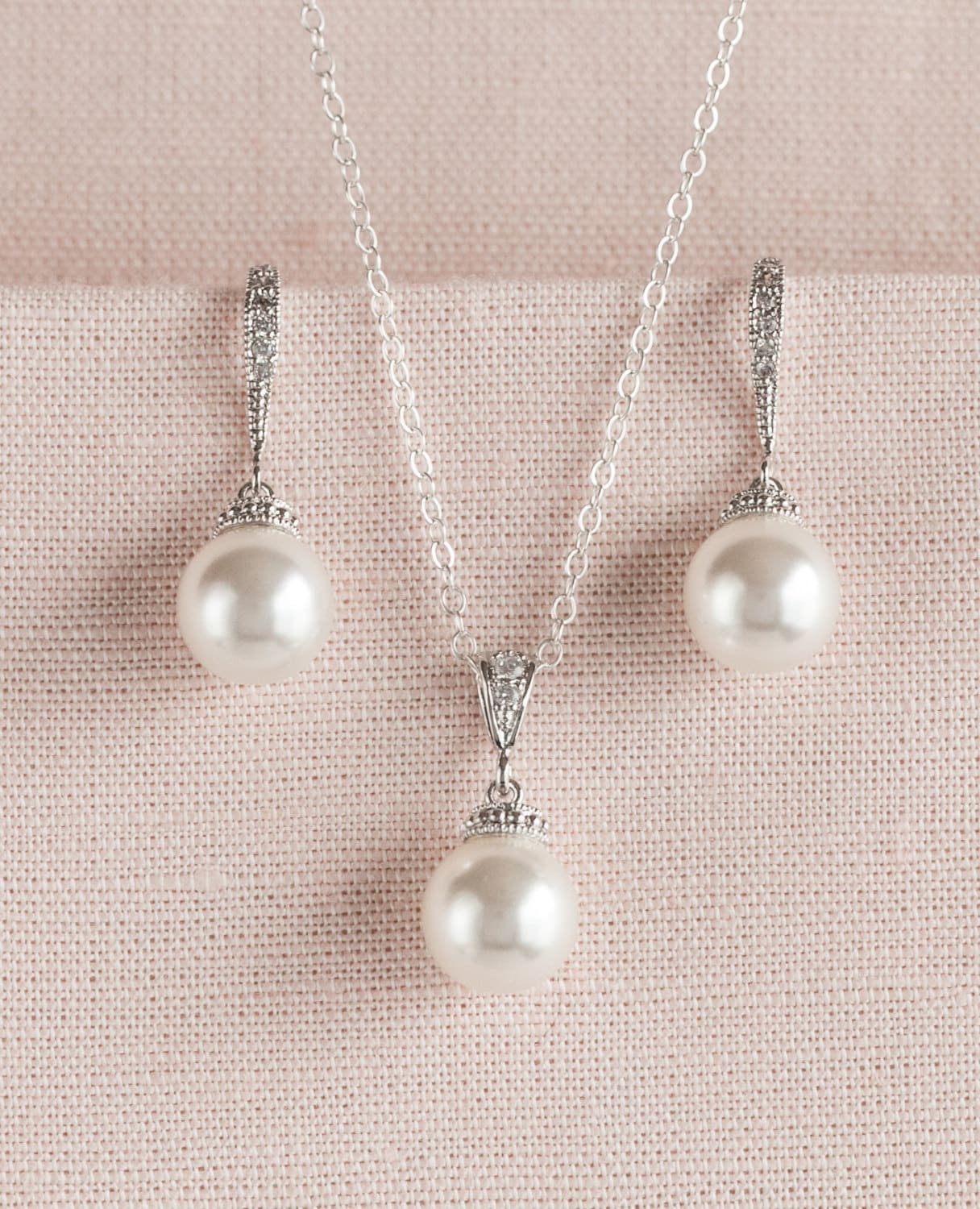 Bridal Jewelry SET Pearl Wedding 