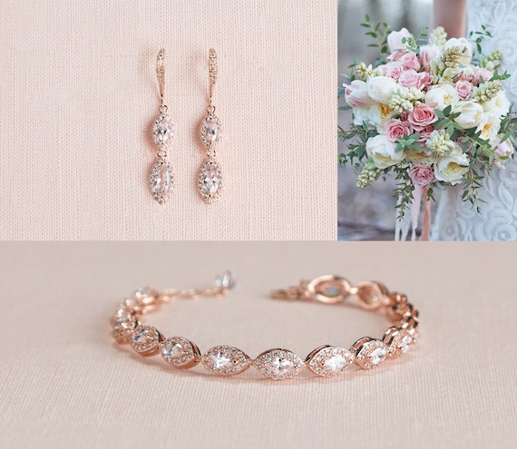Gold bridesmaid earrings deals