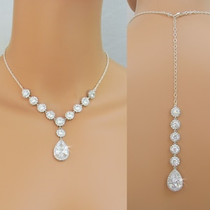 Bridal Back Drop Necklace, Wedding Back Necklace, Bridal Necklace, Back Drop Necklace, Wedding Jewelry, Y-Necklace, Erica Bridal Necklace