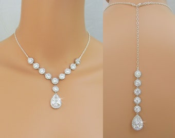 Bridal Back Drop Necklace, Wedding Back Necklace, Bridal Necklace, Back Drop Necklace, Wedding Jewelry, Y-Necklace, Erica Bridal Necklace