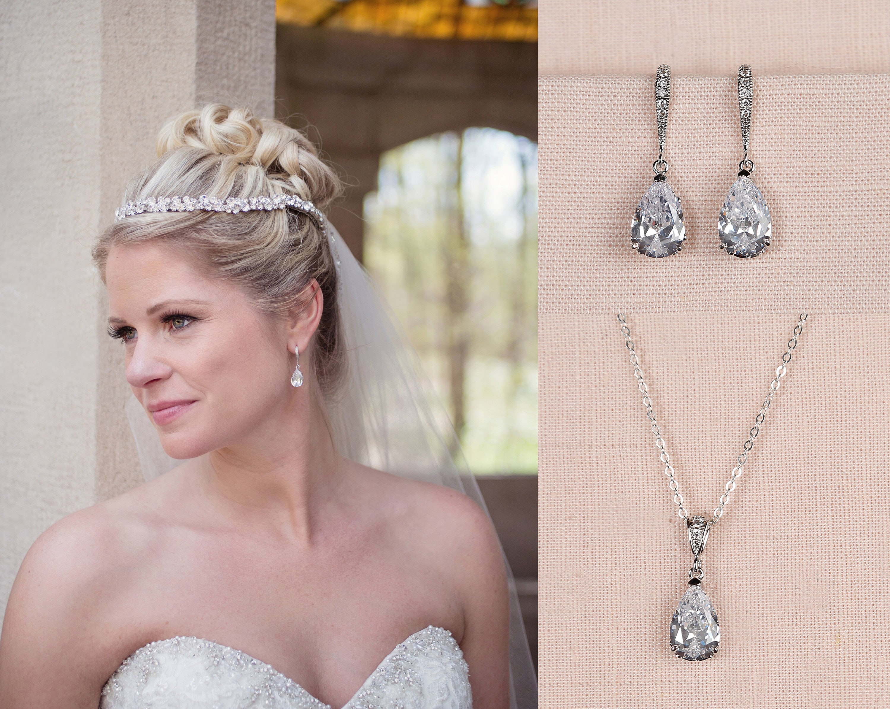 Dainty bridal earrings Clearance