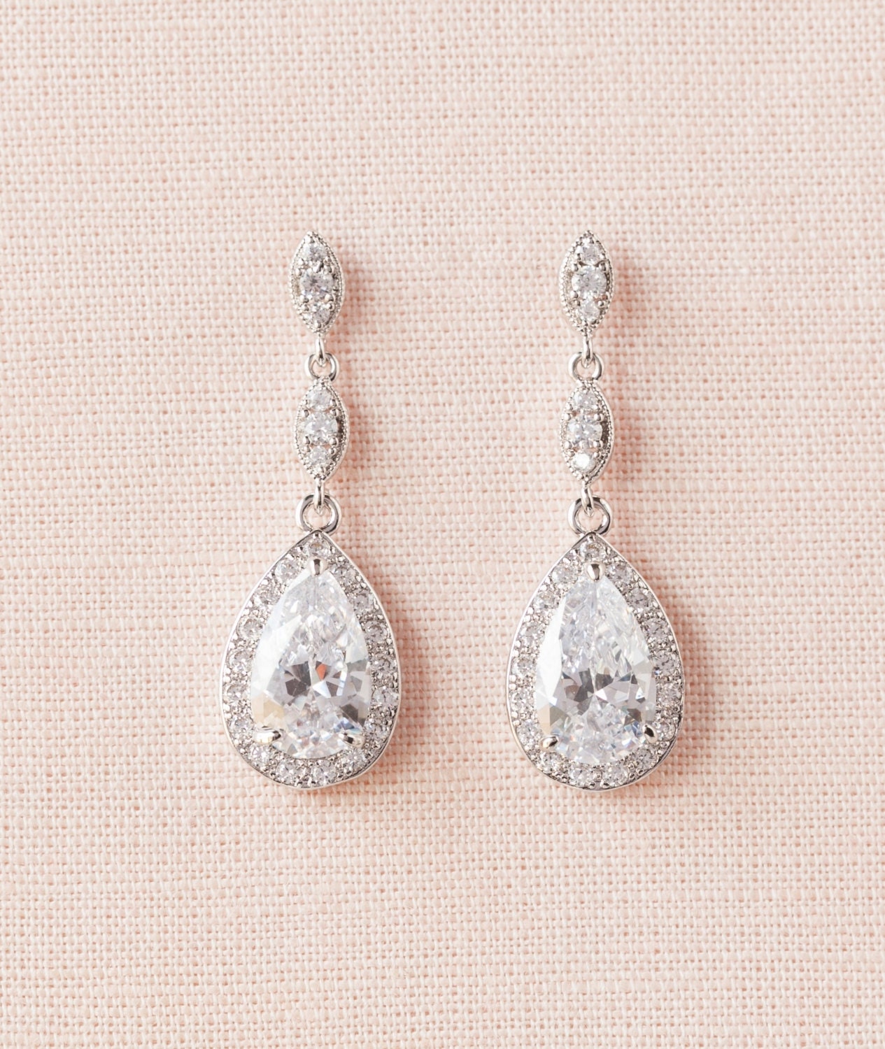 Bridal Earrings Crystal Wedding earrings Wedding Necklace | Etsy
