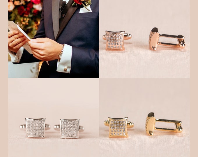 Swarovski Cufflinks Personalised Cufflinks Crystal Cufflinks Gem Stone