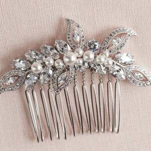 Bridal Hair Comb, Vintage style hair comb, Crystal Hair Comb, Rose Gold, Swarovski, Wedding Hair comb, Hair clip, Linneah Bridal Comb image 2