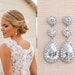 Crystal Bridal Earrings, Wedding earrings, Long Bridal earrings, Bridesmaids, Wedding Jewelry, Long Crystal Stud Earrings 