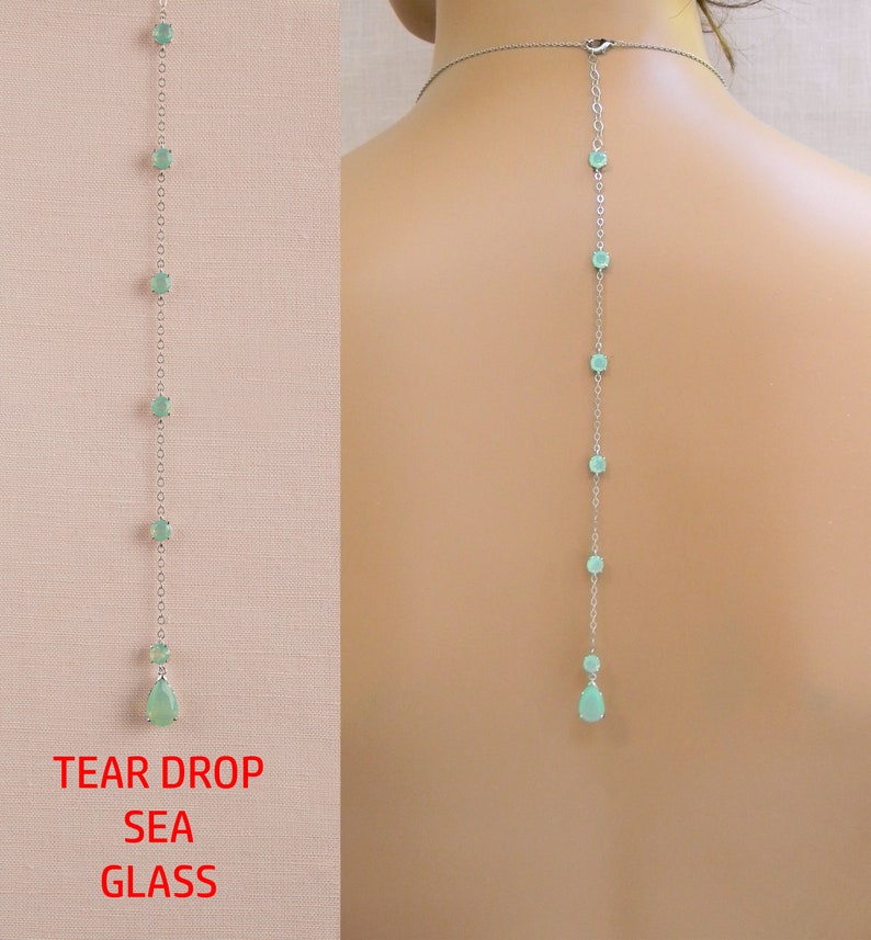 Backdrop Necklace Add on, Backdrop Addition for your Necklace, 6 Styles, Crystal Back For Necklace, Simple Pearl Backdrops, Add a Backdrop Sea glass/silver