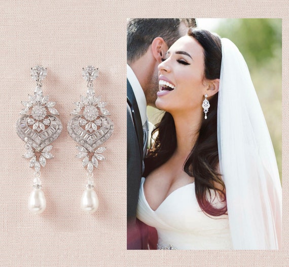 Statement Bridal Earrings Wedding Earrings INES | EDEN LUXE Bridal