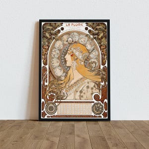Alphonse Mucha Zodiaque Art Nouveau Print: Vintage Zodiac Poster