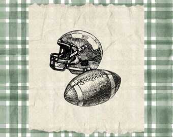 Vintage Sports Sketches - Green Plaid Nursery, Playroom Art (Digital Download)