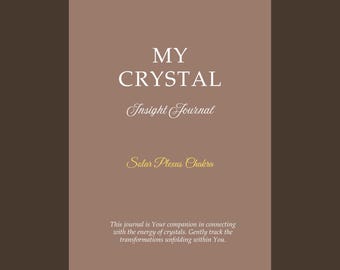 Printable Crystal Journal, A5 PDF, Solar Plexus chakra crystal, Digital download