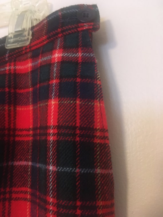 Vintage Pendleton Wool Red Tartan Skirt VTG - Siz… - image 2