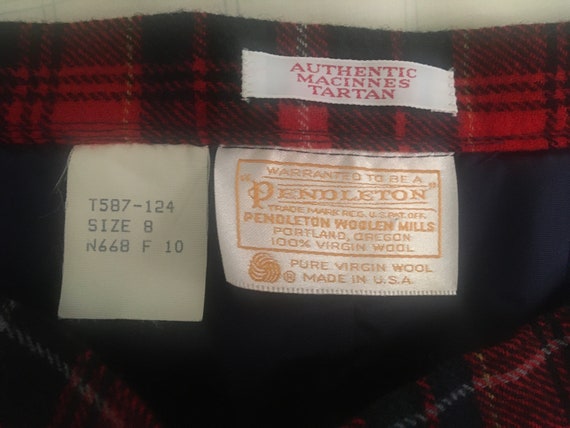 Vintage Pendleton Wool Red Tartan Skirt VTG - Siz… - image 5