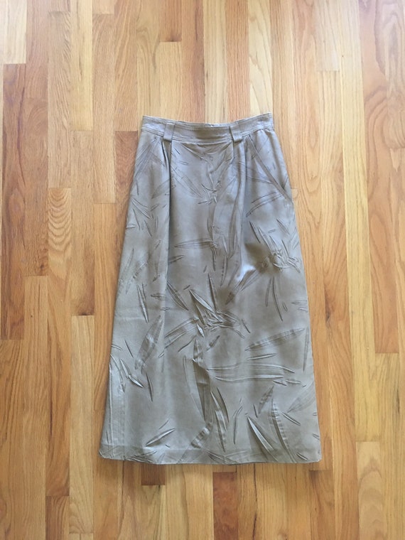 Vintage Betty Barclay genuine leather midi skirt s