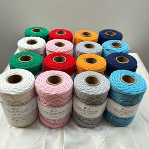 4mm bomullsmakramesnöre 400g, beige rosa gråblå orange bomullsrep, makramesnöre, mjukt bomullsgarn för gör-det-själv-väggbonad 400g x 4mm