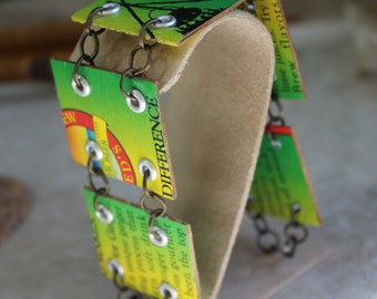 re-purposed ginger brew paper bracelet