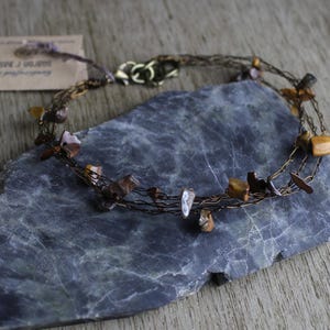 Tiger eye and wire anklet