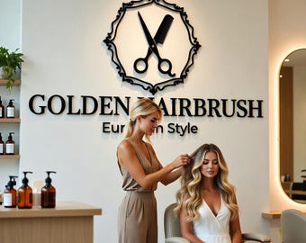 Kundenspezifisches Acrylfriseur-Salon Logo-Zeichen | Moderne Salon Wand Dekoration