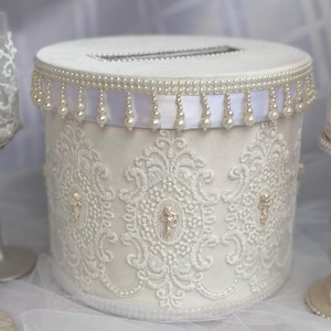 Velvet Wedding Gift Box – Cash & Envelope Holder, Decorative Storage Box for Cards, Keepsake Box, Personalized Wedding Present Elegant Gift