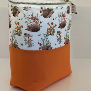 Hedgehog Toiletry Bag hand-made