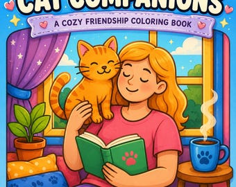 Cat Companions Coloring Book: 10 Printable Pages (PDF Download)