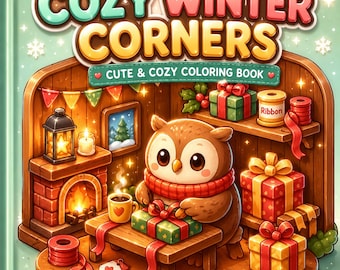Cozy Winter Corners Coloring Book: 10 Printable Pages (PDF Download)