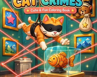 Cat Crimes Coloring Book: 15 Printable Pages (PDF Download) + BONUS