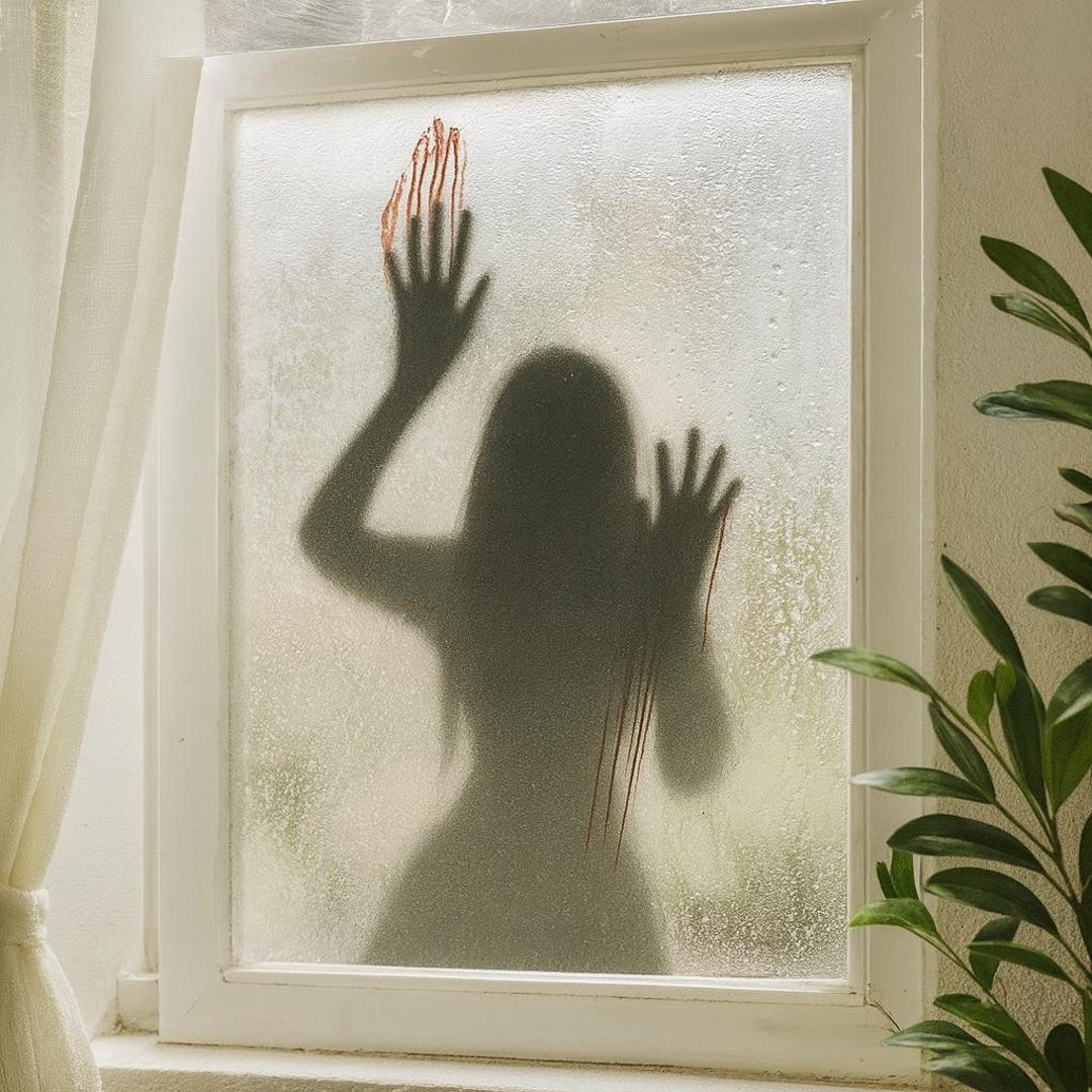 Bloody Handprint Horror Window Sticker – Creepy Ghost Silhouette Decal ...
