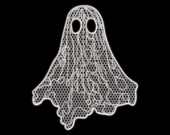 Lace Ghost Embroidery Machine Design, Halloween Boo (Digital Download)