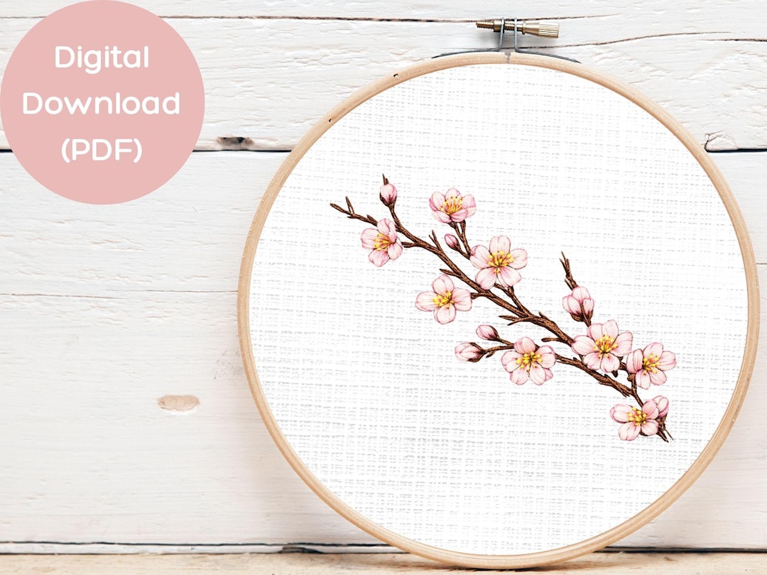 Cherry Blossom Branch – Hand Embroidery Pattern (digital Download ...