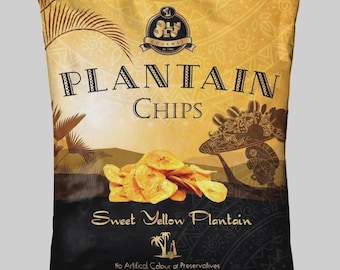 Olu Olu Yellow Sweet Crispy Plantain Chips 60g Each (3 - 24packs)