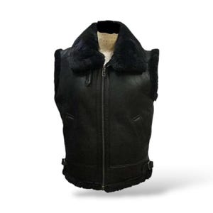 RAF B3 Aviator Shearling Vest: Unisex Sheepskin Leather Flight Jacket